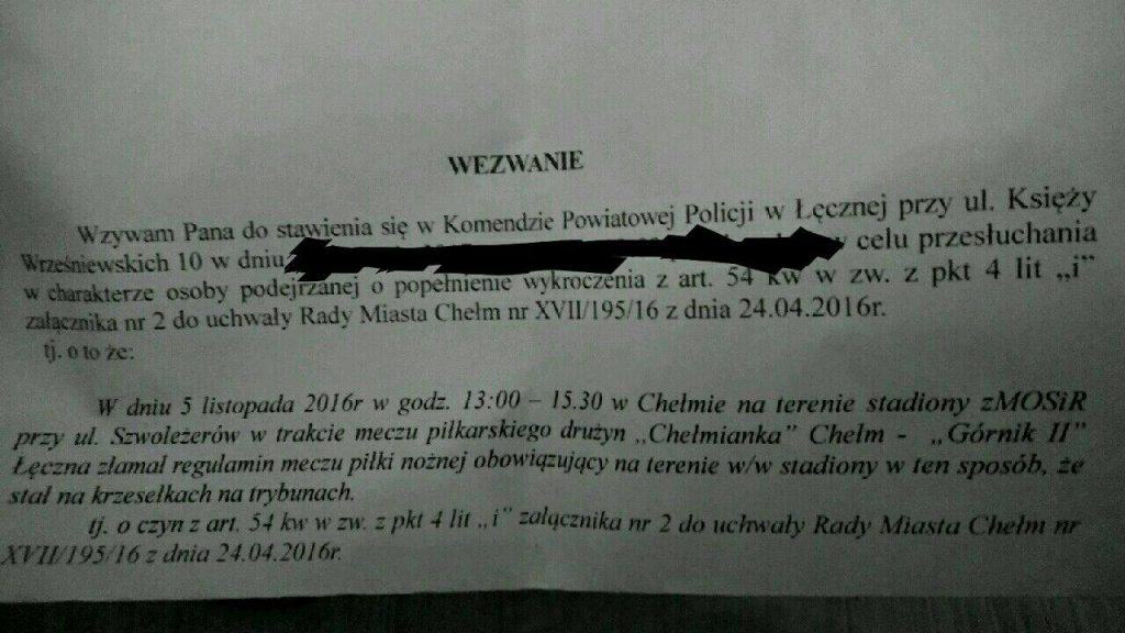 Wezwania dla kibiców Górnika Łęczna