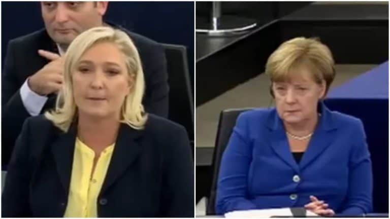 Le Pen ostro do Merkel
