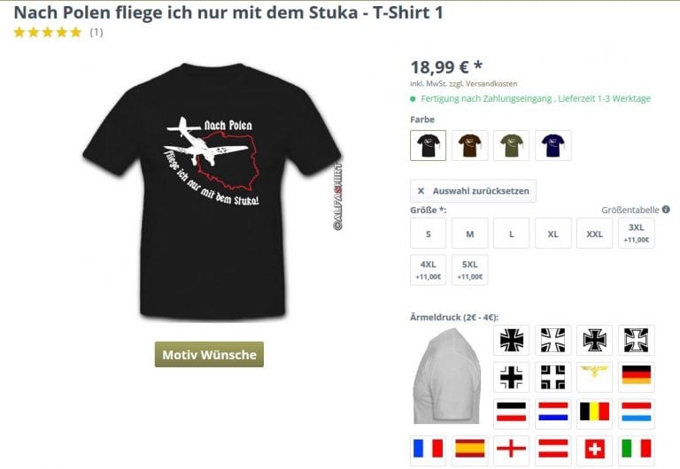 W niemieckim sklepie internetowym pojawiła się obrażająca Polaków koszulka