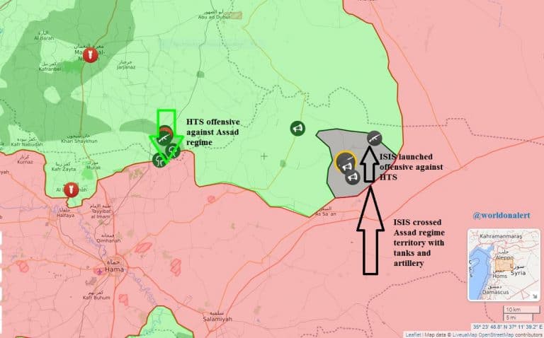 Oddziały ISIS z „akerbackiego kotła” przebiły się na pozycje Hajat Tahrir asz-Szam