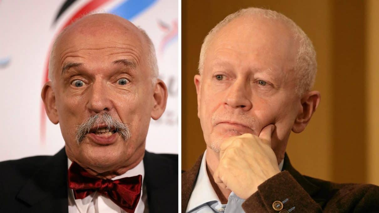 Janusz Korwin-MIkke został skazany na grzywnę za spoliczkowanie w 2014 roku Michała Boniego