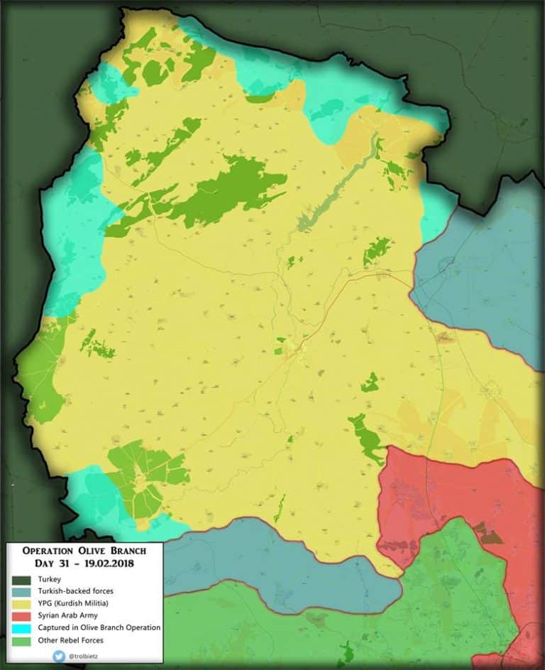 Turcy zbombardowali drogi, którymi syryjskie siły rządowe mogłyby wkroczyć do kantonu Afrin