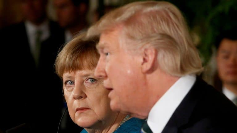 Na konferencji z Angelą Merkel w Waszyngtonie Donald Trump docenił starania Polski wobec NATO