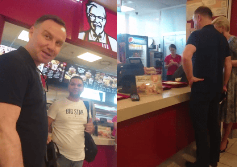 Zwolenniczka KOD-u i Czarnego Marszu zaczepiła prezydenta Dudę w KFC pytając o konstytucję (VIDEO)
