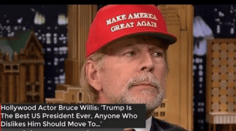 Bruce Willis oznajmia, że Donald Trump może zostać najlepszym amerykańskim prezydentem w historii