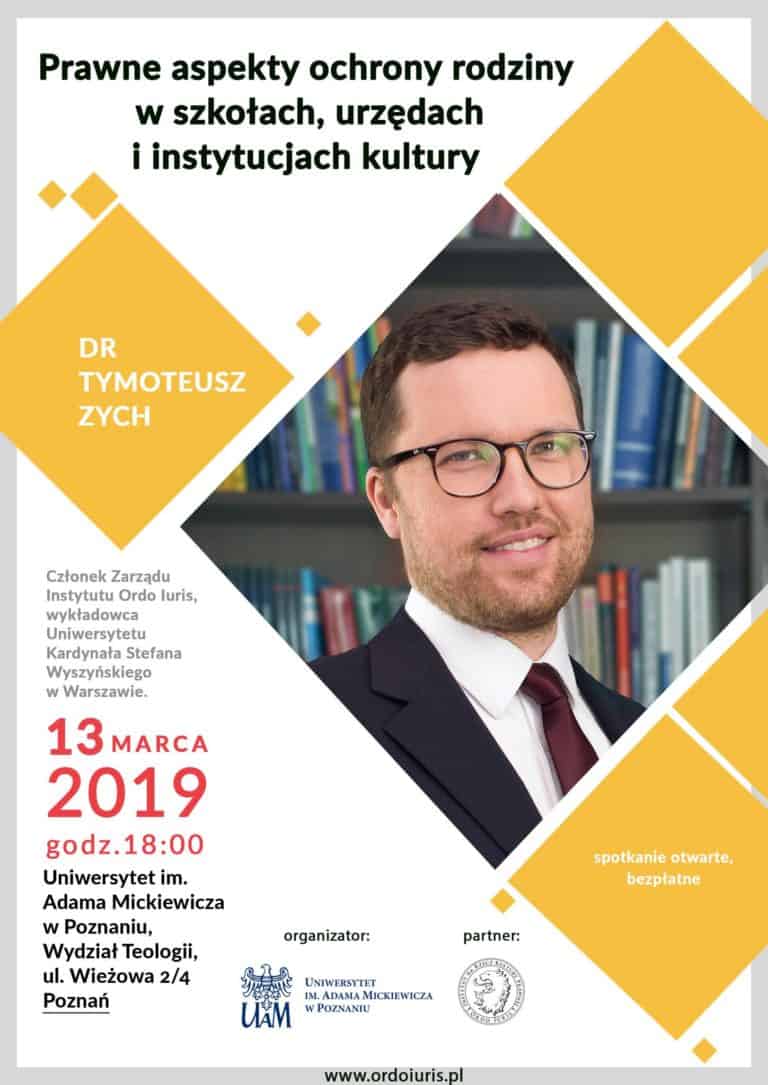 Poznański wykład dr. Zycha z Ordo Iuris odbędzie się, pomogła interwencja Rektora UAM