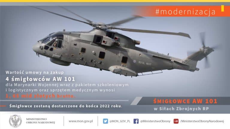 W Świdniku podpisano umowę na zakup śmigłowców AW101 dla Marynarki Wojennej