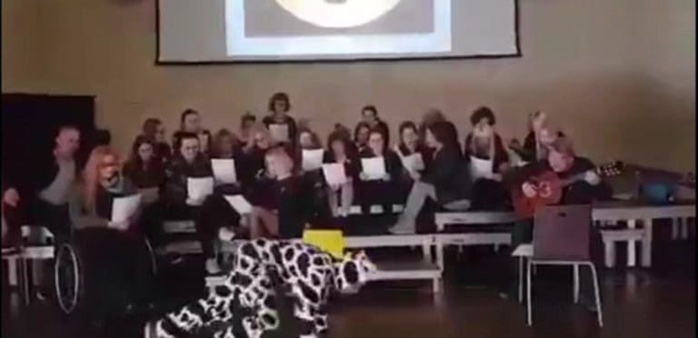 Nauczyciel domaga się szacunku, przebrawszy się za krowę i robiąc „muuu”