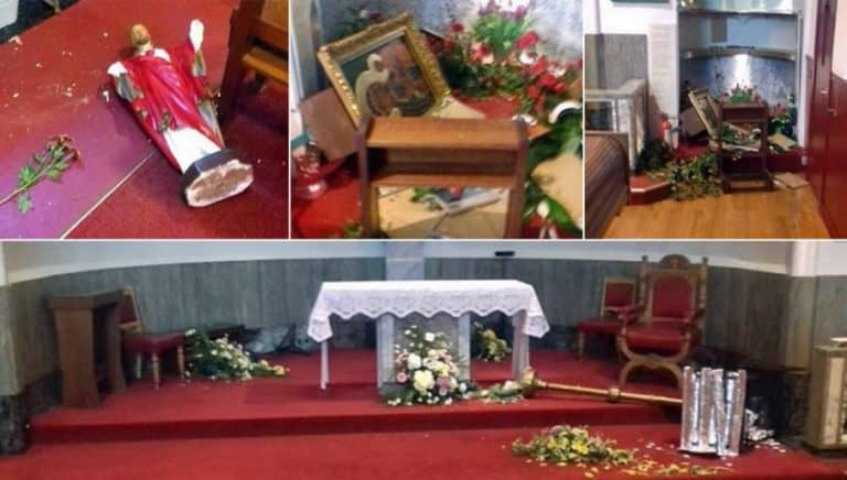 Profanacja polskiego kościoła w Glasgow – zdewastowano m.in. figurę Jezusa oraz kopię obrazu Matki Boskiej Częstochowskiej