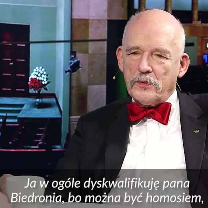 Korwin-Mikke o Biedroniu: Nie można z bycia homoseksualistą robić programu politycznego