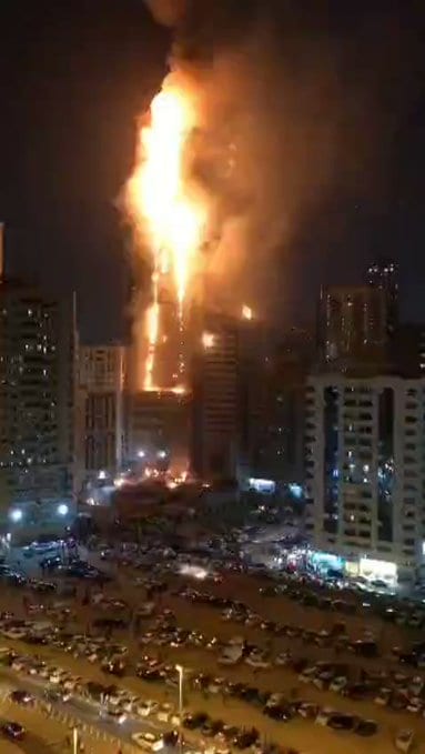 Pożar wieżowca w Zjednoczonych Emiratach Arabskich