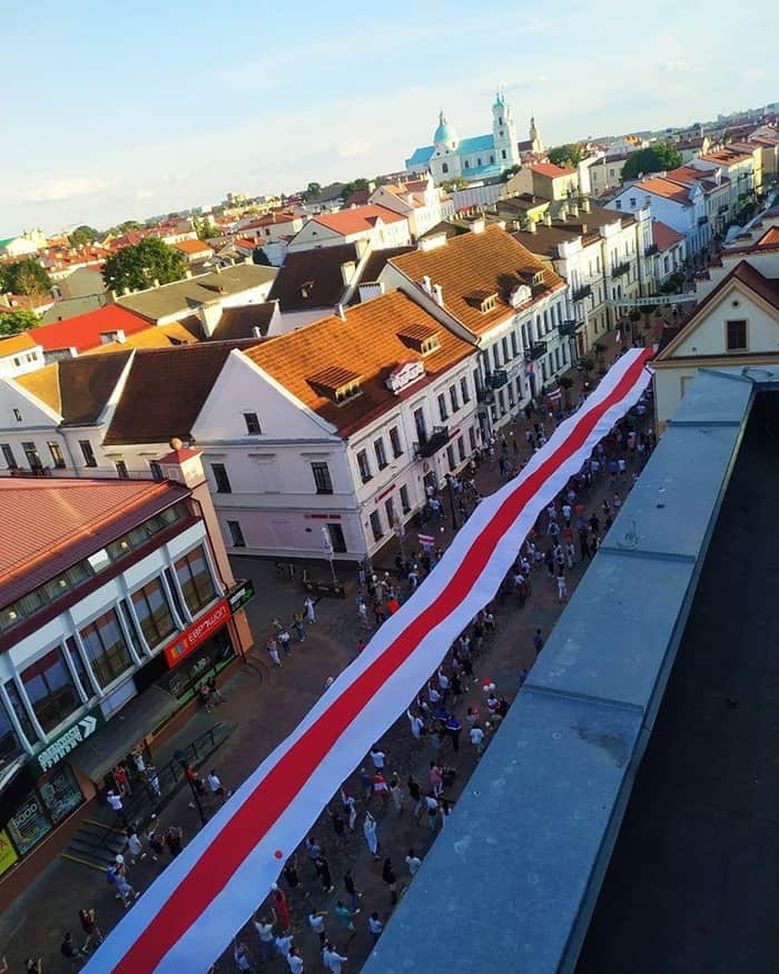 Tak wyglądała wczorajsza manifestacja przeciwników Łukaszenki w Grodnie