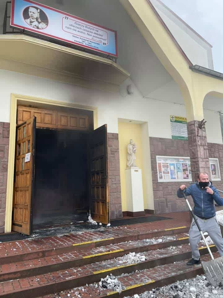 Pożar w parafii św. Krzyża w Lublinie, prawdopodobnie to było podpalenie
