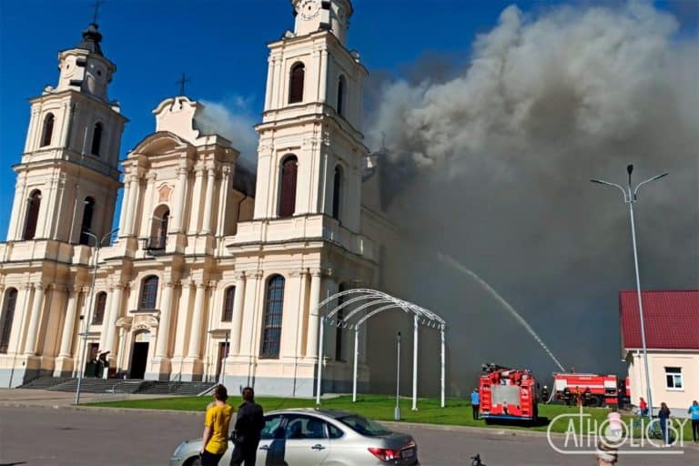 Pożar w Narodowym Sanktuarium Matki Bożej Budsławskiej