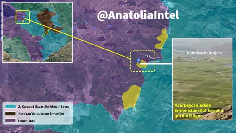 Armia azerbejdżańska przejęła kontrolę nad wzgórzami na wschód od wsi Kut, w regonie Geğarkunik