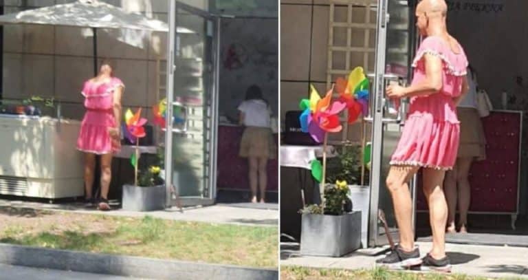 Mężczyzna w różowej sukience znów grasuje w Kielcach