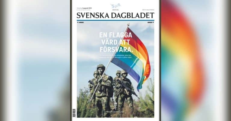 Armia szwedzka reklamuje się z flagą LGBT