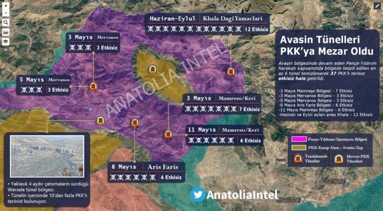 Tureccy komandosi „zlikwidowali” w kompleksach tuneli w regionie Avaşin (północny Irak) 37 bojowników kurdyjskich