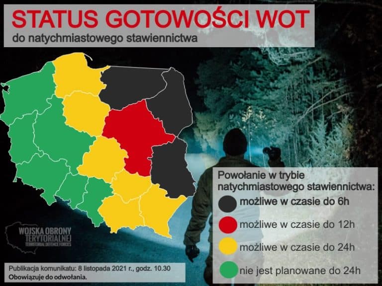 Podniesiono alert gotowości brygad WOT do wsparcia Straży Granicznej
