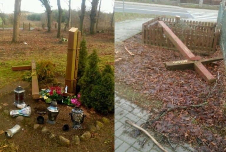 Lubuskie. Trzy krzyże ścięte piłą mechaniczną w parafii Torzym