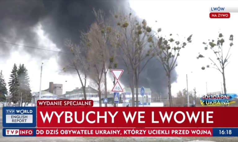 Alarm bombowy we Lwowie. W mieście słychać wybuchy