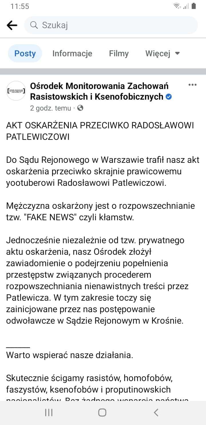 Zaślepiony nienawiścią szef OMZRIK pogarsza swoją sytuację