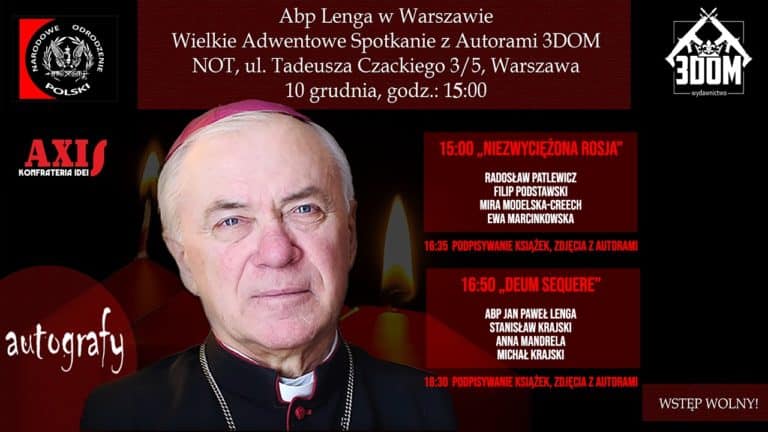 Abp Lenga w Warszawie – Wielkie Adwentowe Spotkanie z Autorami Wydawnictwa 3DOM
