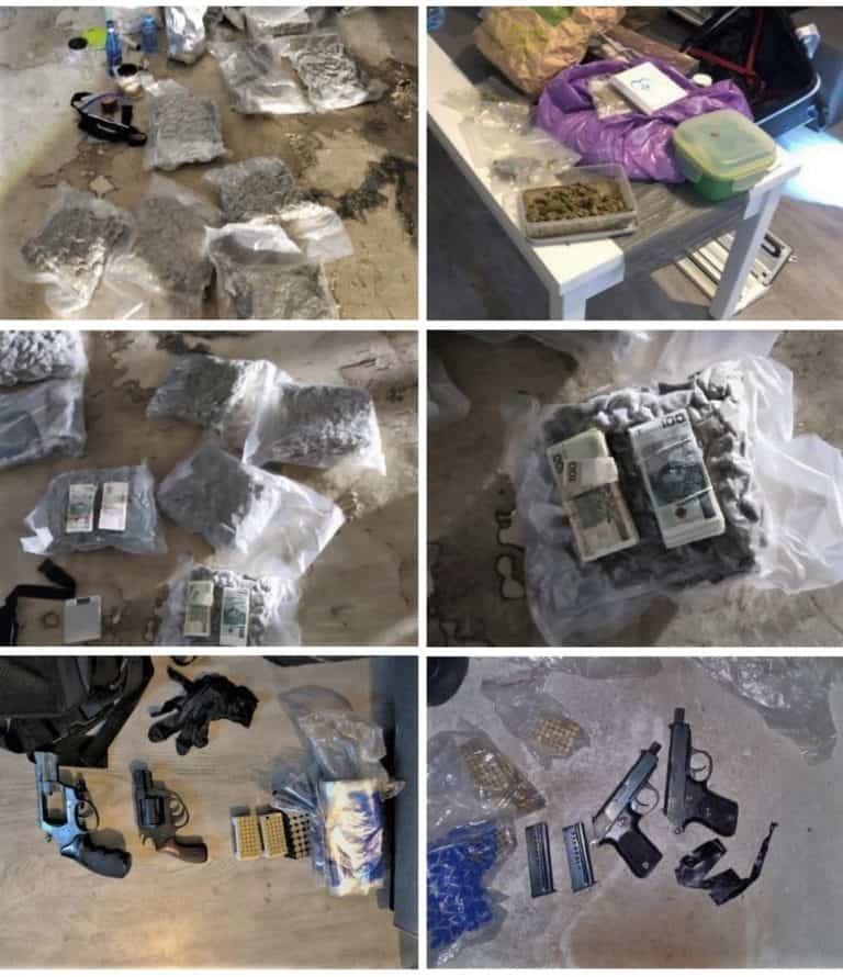Policjanci przejęli narkotyki warte ponad pół miliona złotych, materiały wybuchowe,broń i amunicję