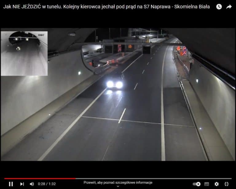 Pijany 57-latek jechał bmw pod prąd tunelem. Jest nagranie