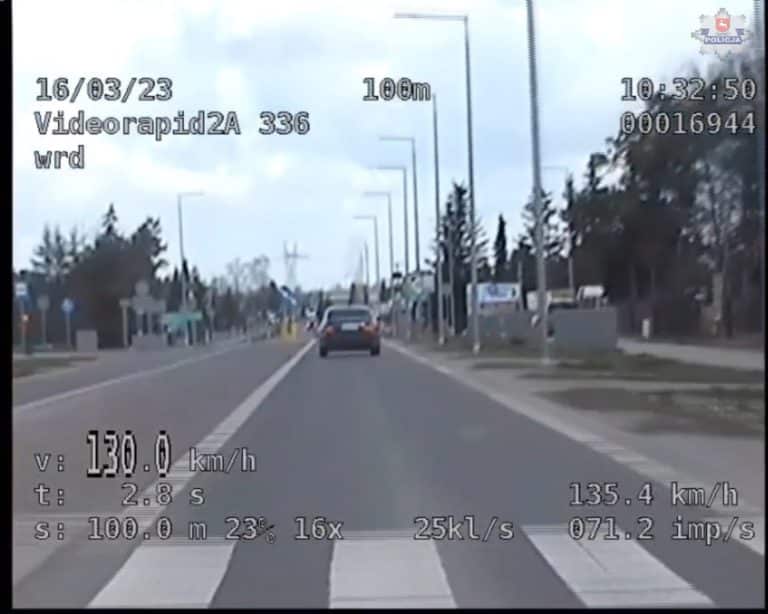 Mandat 4500 zł i 45 punktów karnych dla kierowcy Mercedesa