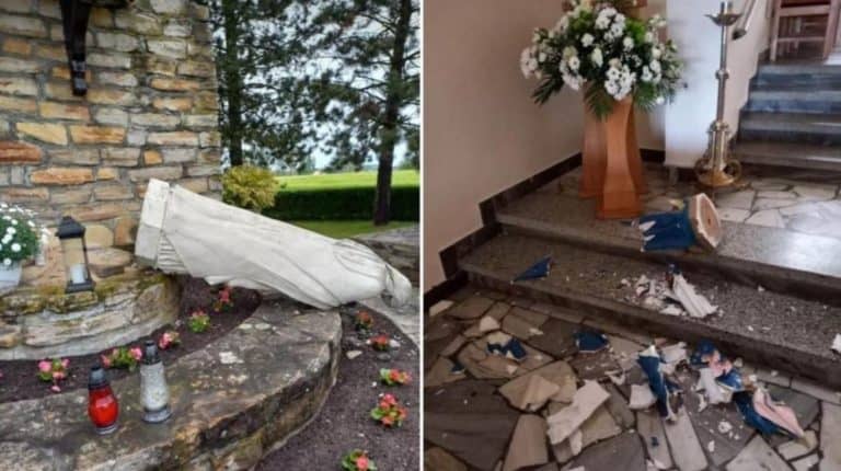 Opolszczyzna: Zdewastowana figura Matki Bożej oraz figura św. Antoniego