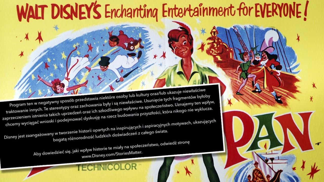 „Piotruś Pan” niepoprawny politycznie? Disney+ wprowadził ostrzeżenia