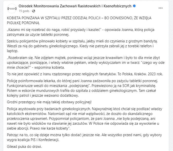 OMZRiK znów manipuluje. Chodzi o rzekomy skandal z tabletką poronną