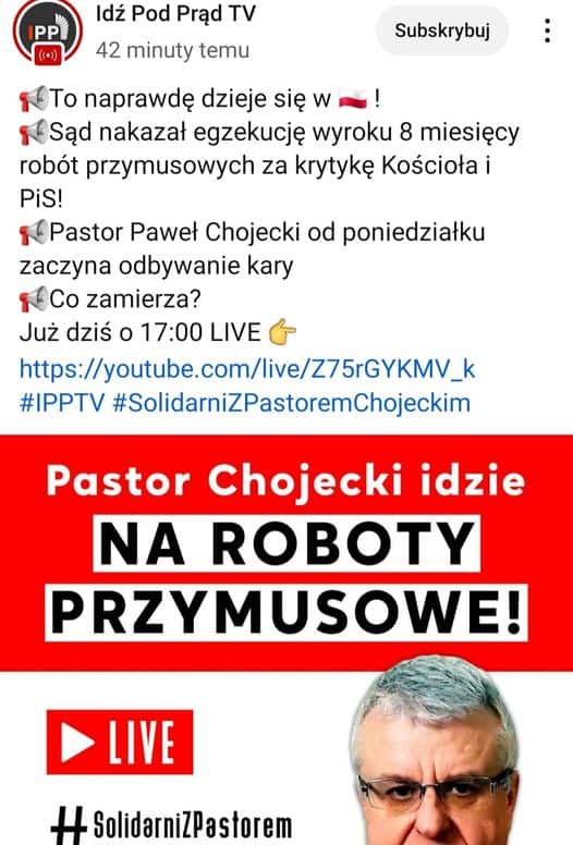 Przestępca Paweł Chojecki zaczyna odrabiać karę prac porządkowych