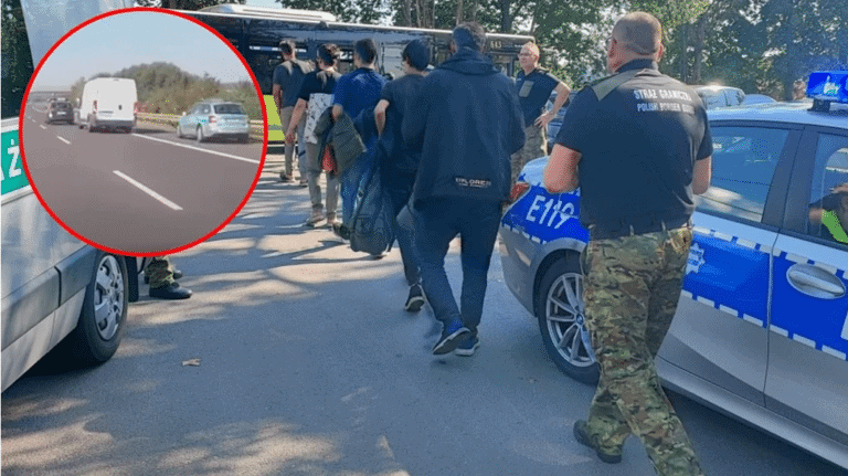 Straż graniczna zatrzymała busa z 37 nachodźcami. Za kierownicą był pijany 17-latek