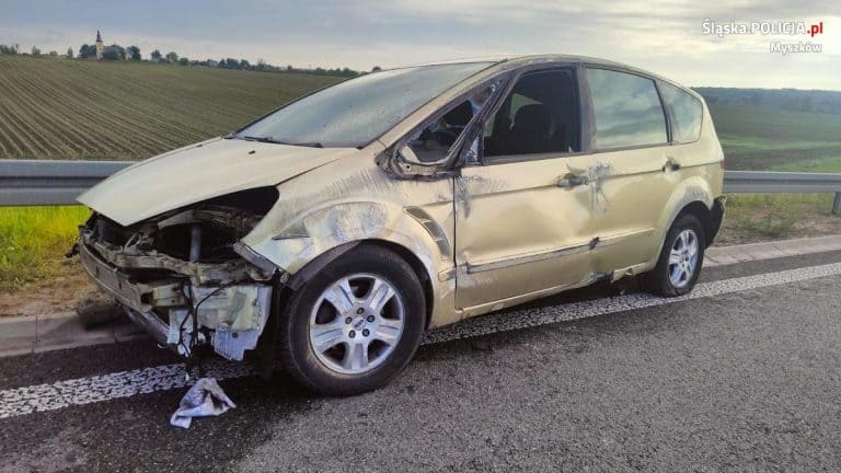 Myszków: Ukrainiec spowodował wypadek i uciekł z miejsca zdarzenia