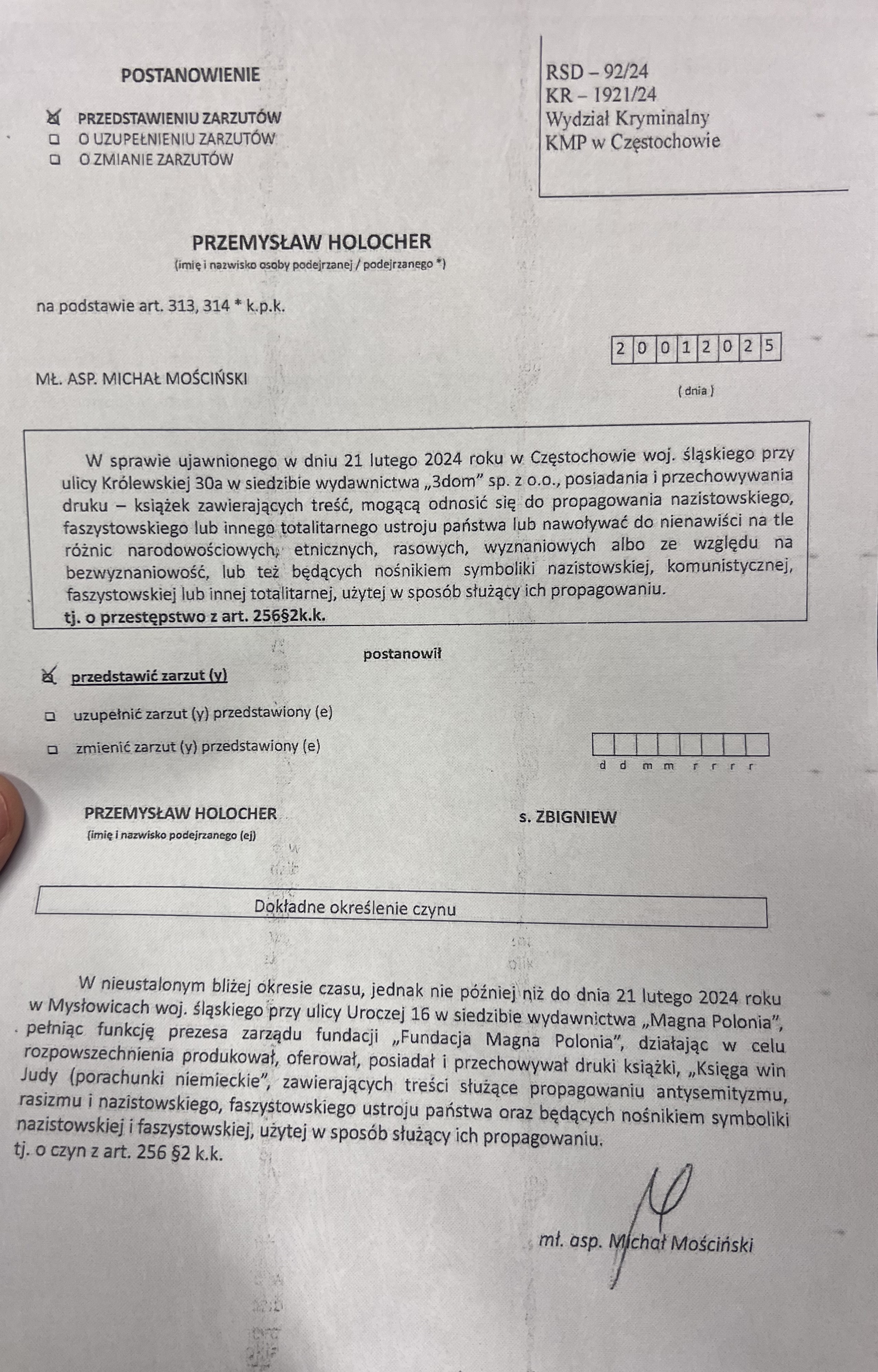 I have been charged for publishing a book! [DECLARATION]