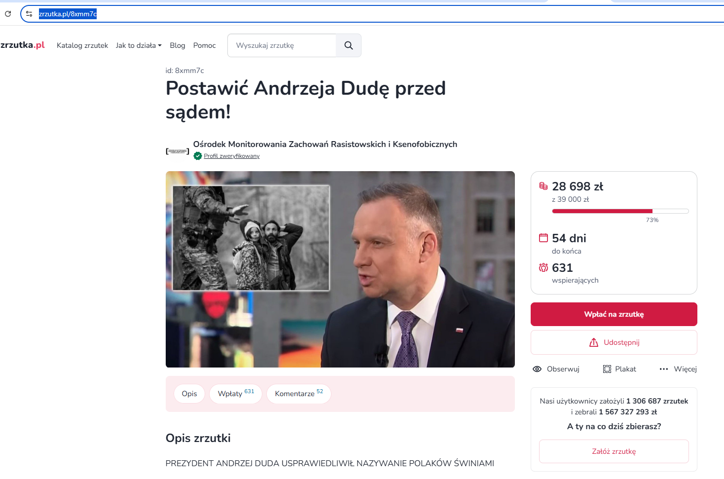 OMZRiK przegrał w sądzie z Andrzejem Dudą. Zarobił jednak krocie na naiwniakach