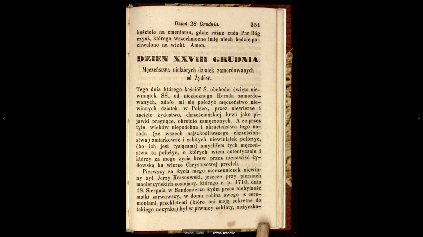 Dziś święto młodzianków oraz żydowskich ofiar mordów rytualnych