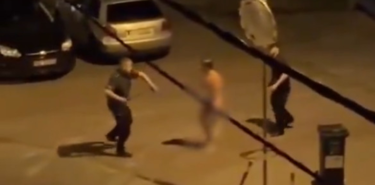 Goły Ukrainiec biegał po polskim mieście